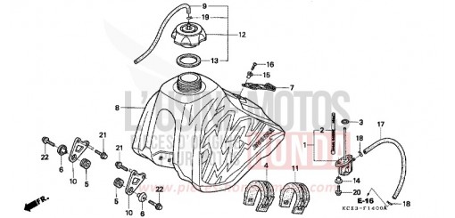 RESERVOIR A CARBURANT XR250R1 de 2001